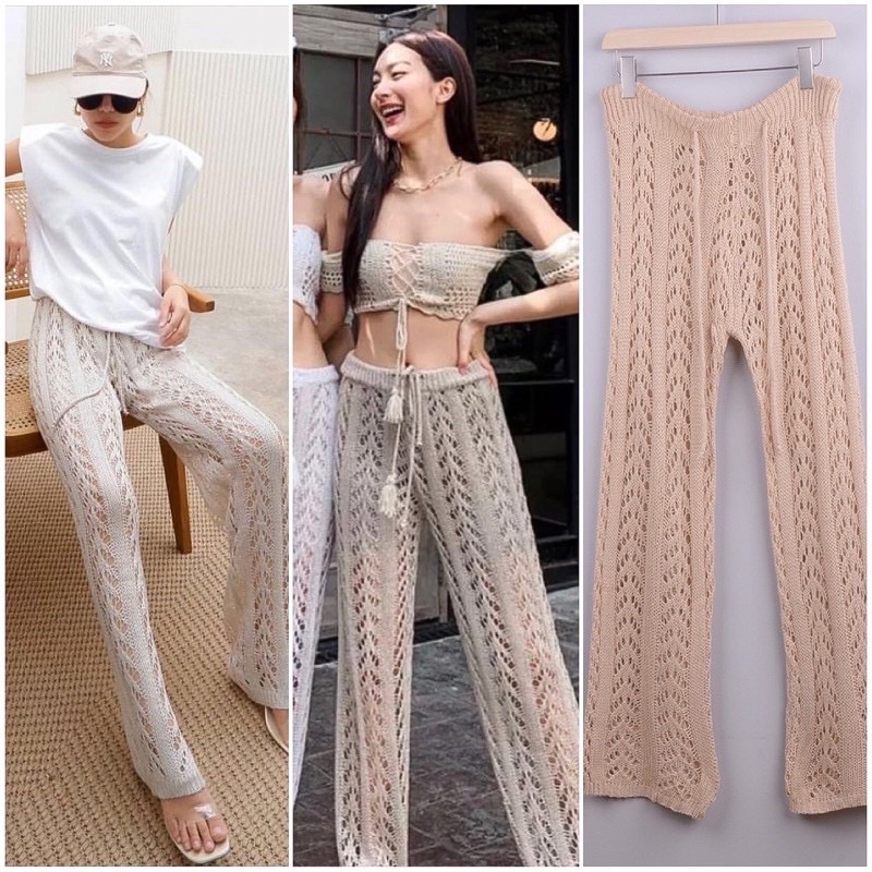 🌈Bora Bora🌈 Sexy Knitting Pant ไหมพรมเกรดดี กางเกงไหมพรมซีทรูใส่ไปทะเลแซ่บเว่อร์ ใส่กับบิกินี่ ขายดีที่สุดเป็นอันดับ 1