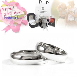 Finejewelthai แหวนคู่-แหวนทองคำขาว-แหวนหมั้น-แหวนแต่งงาน-Couple-silver-wedding-ring - Gift_set85