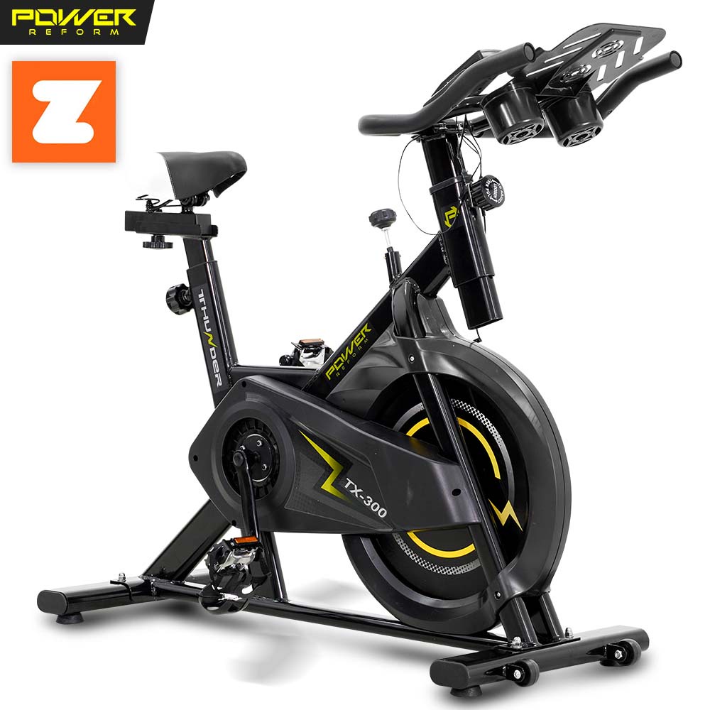 POWER REFORM จักรยานออกกำลังกาย Spin Bike รุ่น Thunder ต่อ ZWIFT  จานล้อ 12 กก. หน้าจอ 8 ฟังก์ชั่น