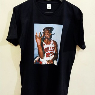 เสื้อยืดคอกลมเสื้อยืด พิมพ์ลาย Nba MICHAEL JORDAN BASKET 3 RINGS SMOKING CHICAGO BULLS JAJE TEES-4XL