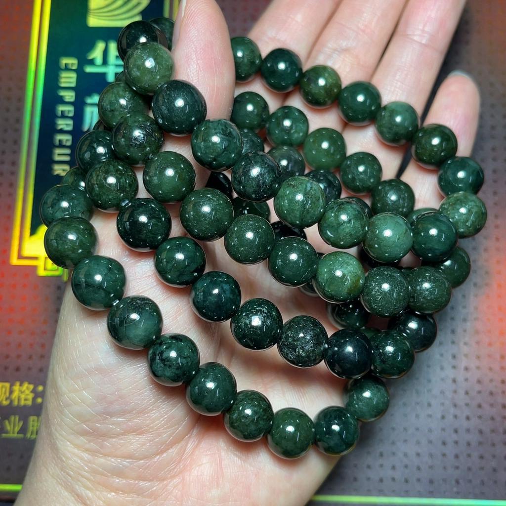 ✅หินสวยแท้ หยกจักรพรรดิ / หยกพม่า 9 มิล หินแท้เกรดสวย