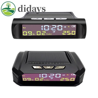 Didays TPMS นาฬิกาดิจิทัล พลังงานแสงอาทิตย์ หน้าจอ LCD พร้อมวันที่ อุณหภูมิในรถยนต์