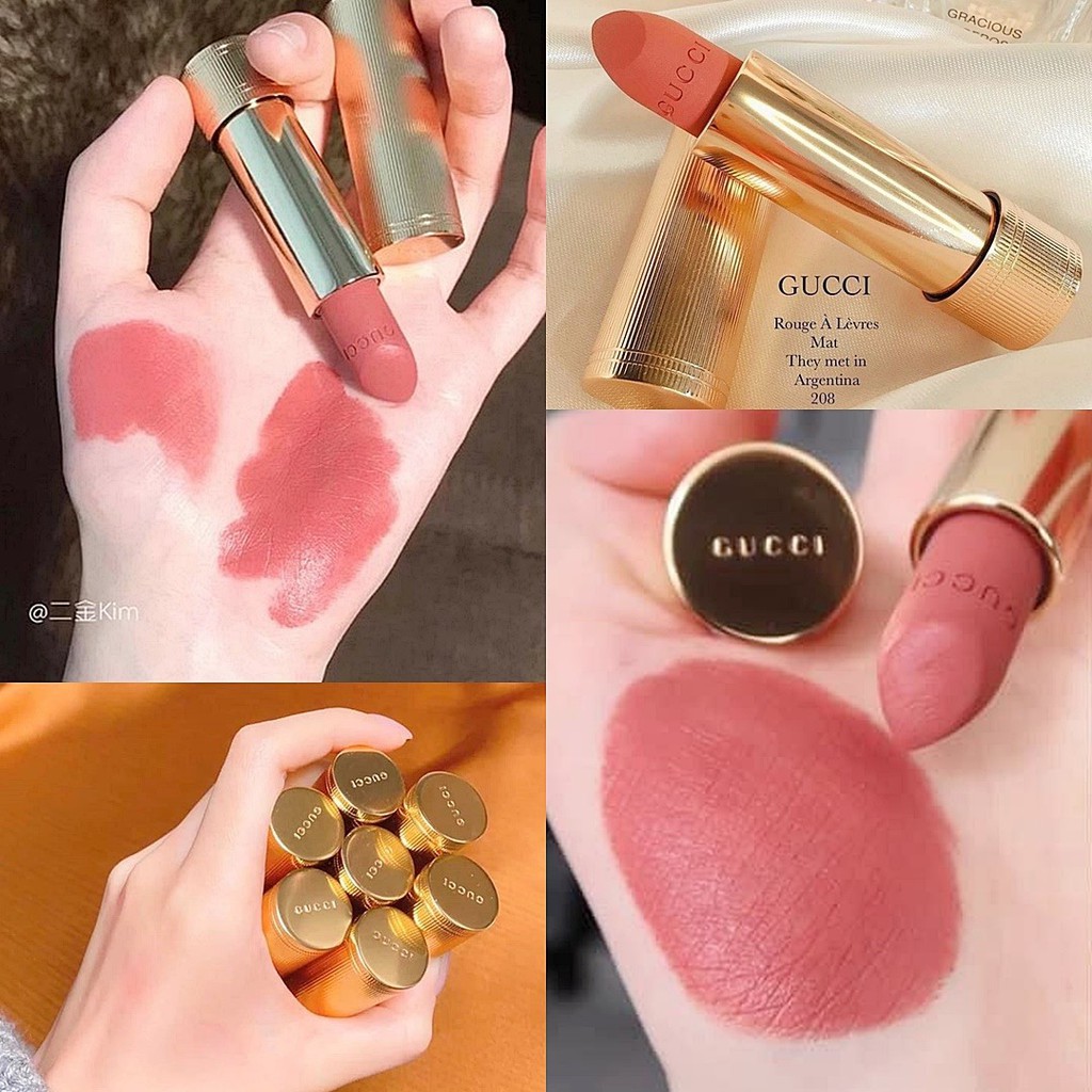 Gucci Lip Matte Lipstick สี 208 They Met in Argentina berryloft