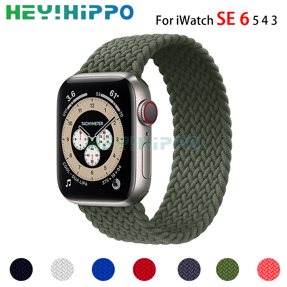 สายนาฬิกาข้อมือไนล่อนถักสําหรับ Apple Watch 6 Se 5 44mm 40 mm , Iwatch 3 , 2 , 1 , Series 7 41mm And 45mm
