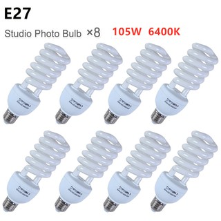 105w 6400k E27 Photo Studio Bulb Video Light Photography Daylight Lamp  8PCS