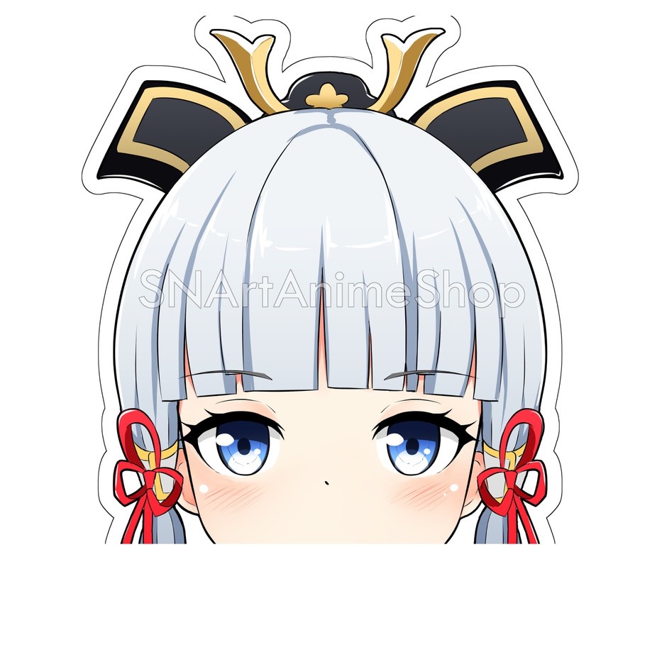 Ayaka Genshin Impact Sticker ไอยากะ เกนชิน สติ๊กเกอร์ 2 ชิ้น Peeker GenShin Impact Sticker Kamisato 