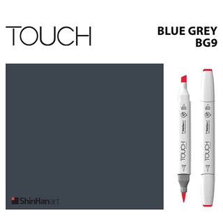 TOUCH TWIN BRUSH MARKER BG9 (BLUE GREY) / มาร์คเกอร์หัวพู่กัน-หัวตัดขนาดกลาง รหัส BG9 (BLUE GREY)