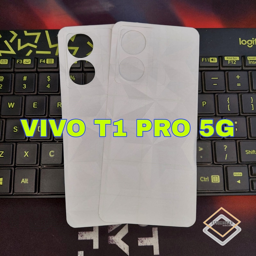 VIVO T1 PRO 5G Carbon Skin Back Skin Diamond Motif Anti-Fungus Back Protector สําหรับโทรศัพท์มือถือ