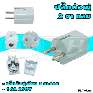 ปลั๊ก ตัวผู้ ขากลม (แพ็ค 1 ตัว) (S-24)
