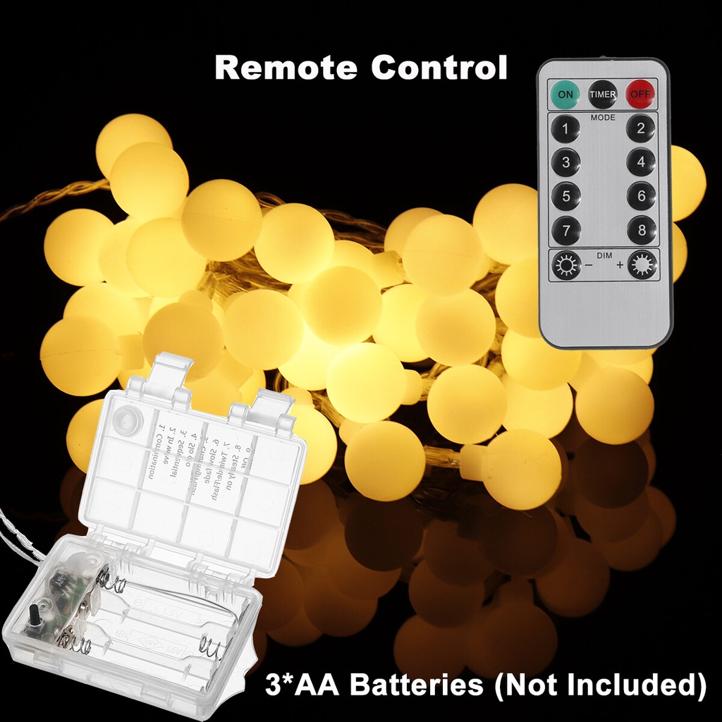 Curtain Light Outdoor Globe String Lights 100 LEDs Waterproof String Lights Extendable Christmas