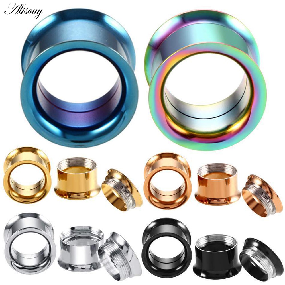 Alisouy 2 ชิ้น 2-30 มิลลิเมตรหู Stretchers Expander ปลั๊กและอุโมงค์หูวัด 316L สแตนเลสอุโมงค์หูปลั๊กเจาะเครื่องประดับ