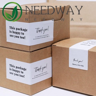 Needway สติกเกอร์ฉลาก Thank You ขนาด 3*9 ซม. สําหรับตกแต่งการ์ด ของขวัญ DIY