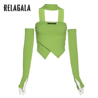 Relagala เสื้อกล้าม เปิดหลัง เซ็กซี่ เข้ารูป สีพื้น แฟชั่นสําหรับผู้หญิง