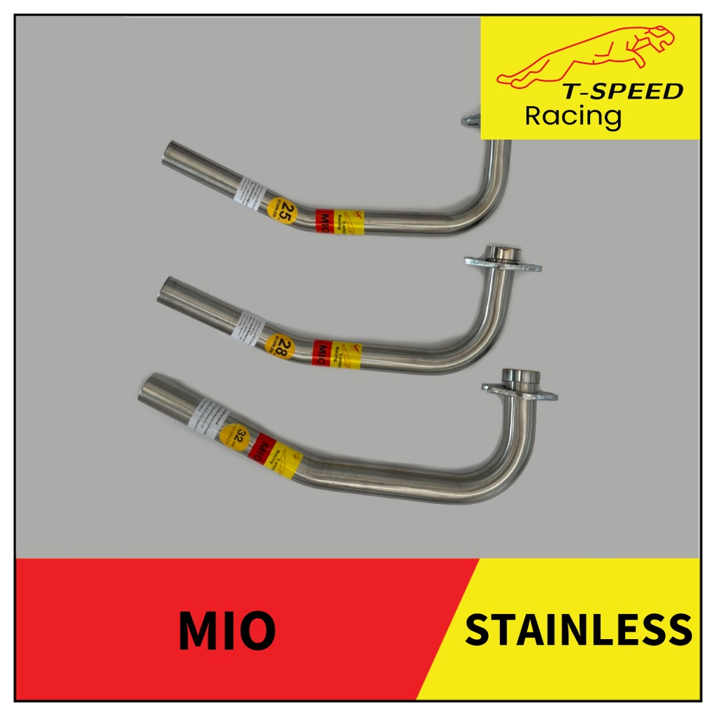 คอท่อ Yamaha Mio Fino คาร์บู ตัวเก่า 🔩 Stainless steel แท้ เกรด 304 หนา: 1.2 มิลลิเมตร  มีขนาดให้เลื