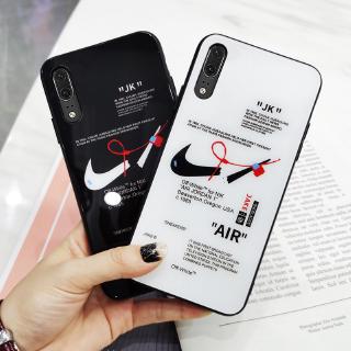 สําหรับ Samsung Galaxy A7 A8 A6 A5 A9 2018 เคสแฟชั่นกีฬา AIR กระจกนิรภัยแบบแข็ง + ฝาครอบซิลิโคนนิ่ม สําหรับ Samsung A6 A8 Plus 2018 เคสโทรศัพท์ป้องกัน