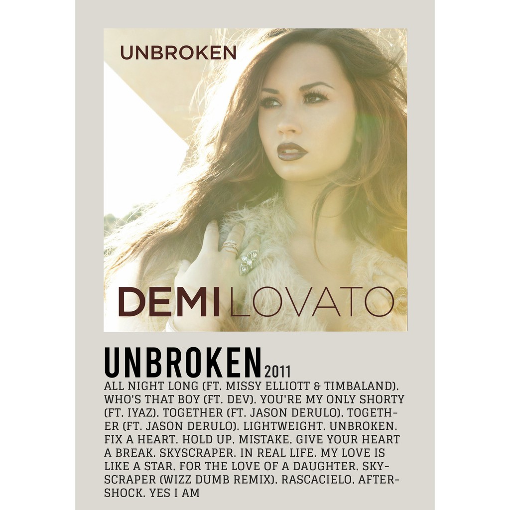 อัลบั้มปกโปสเตอร์ ไม่แตกหัก โดย Demi Lovato