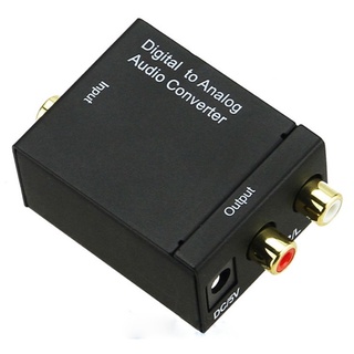 Digital To Analog ตัวแปลง Coaxial Optical To AV พร้อม Adapter จ่ายไฟ 5V 2A (ไม่แถมสาย)