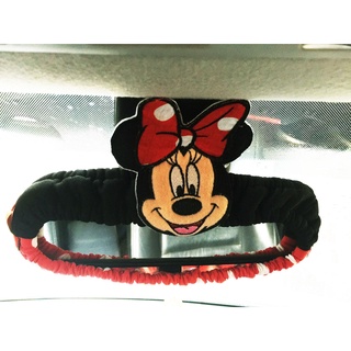 ลิขสิทธิ์แท้ มินนี่เม้าส์ หุ้มกระจก ที่หุ้มกระจกมองหลังรถยนต์ สีแดงดำ Minnie Mouse Rear View Mirror Cover Red,Black