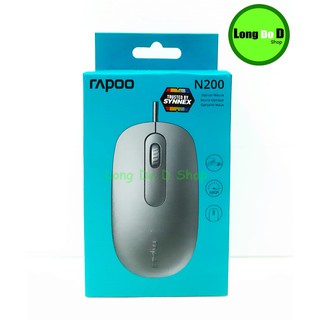 เมาส์ USB Optical Mouse RAPOO N200 Black&amp;White (ใช้งานดี,ขนาดเหมาะมือ,วัสดุดีเยี่ยม)