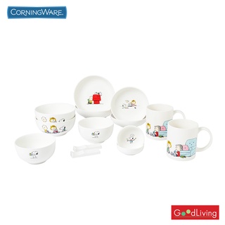 Corningware ชุดจานลาย Snoopy สนูปปี้เฟรนด์ 14 ชิ้น/N-02-P14-SFR/SG