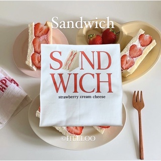 Sandwich 🍓🍰🥪🍳🥐 ลายใหม่มาแล้วค่า มีความหวาน น่ากินเบาๆ มาพร้อมเสื้อสีขาวเสื้อยืดเนื้อผ้า cotton100% สกรีนพรีเมี่ยม