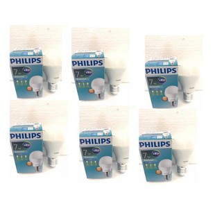 Philips หลอดไฟ LED Bulb 7W Essential Cool Daylight แสงขาวเดย์ไลท์ ขั้วเกลียว E27( 6หลอด )