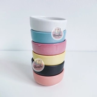 [Hamsterth] ชามอาหาร ถ้วย เซรามิค มี 6 สี สวยๆ ใส่อาหารสัตว์เลี้ยงขนาดเล็ก แฮมสเตอร์ เม่นแคระ