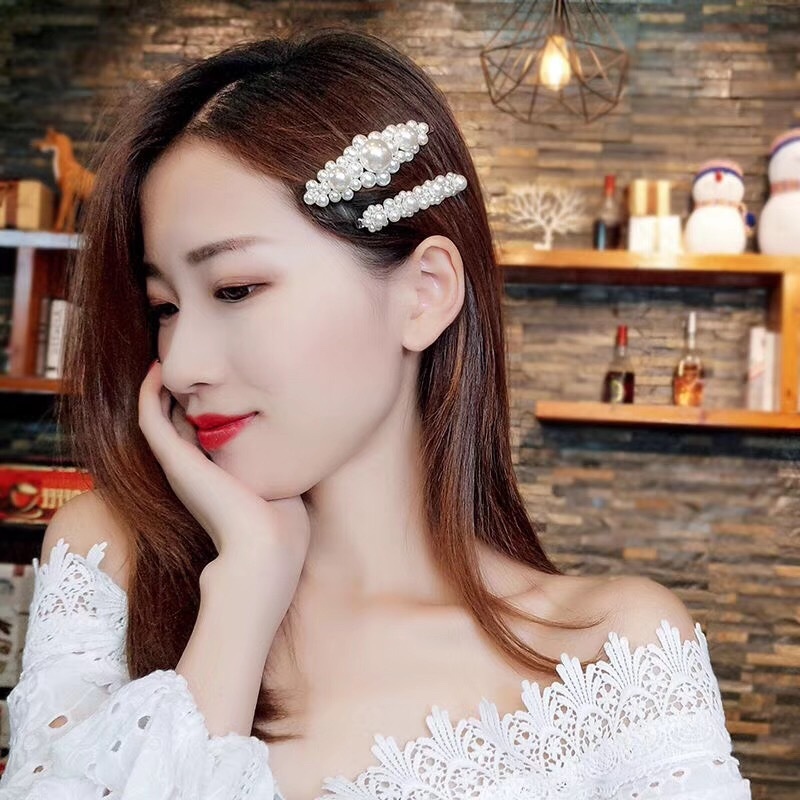 🔥กิ๊บมุกดอกไม้🔥 กิ๊บไข่มุก เซต2ชิ้น กิ๊บติดผม กิ๊บมุก กิ๊บสไตล์เกาหลี สไตล์ลุคคุณหนู