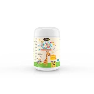 Auswelllife AWL Calcium Plus D3 แคลเซียมแบบเคี้ยว รสส้ม (1กระปุก30แคปซูล)