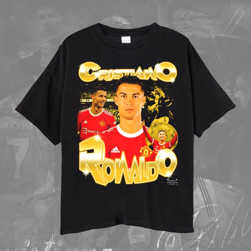 เสื้อยืด Manchester United Cristiano Ronaldo CR7/เสื้อยืดฟุตบอลวินเทจ C Ronaldo Striker MU Unisex