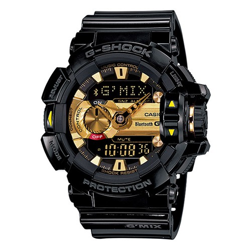 G-Shock นาฬิกาข้อมือผู้ชาย สายเรซิ่น สีดำ/ทอง รุ่น GBA-400-1A9,GBA-400-1A9DR