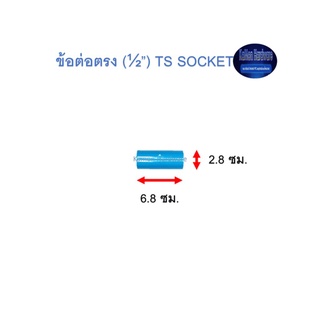 ข้อต่อตรง ท่อน้ำไทย (½”) Thai Pipe TS Socket ฟ้า 1/2