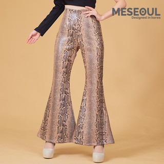 MESEOUL - กางเกงยาวขาม้าหนังปริ้นลายงู