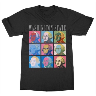 เสื้อยืดผ้าฝ้ายพิมพ์ลายขายดี ใหม่ เสื้อยืดลําลอง แขนสั้น พิมพ์ลาย Washington Pop George USA United States of America P