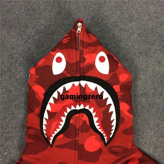 [พรีออเดอร์] BAPE Color Red Camo Shark Full-Zip Hoodie