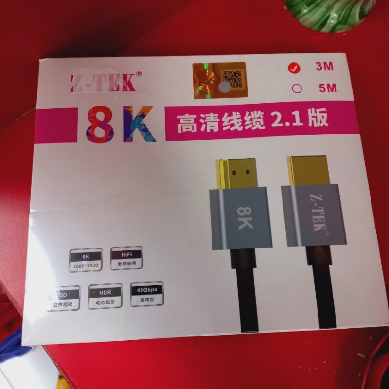 สาย​ HDMI​ 8K Z-TEK 8K HDMI 2.1 สายยาว 1.5เมตร​  3เมตร