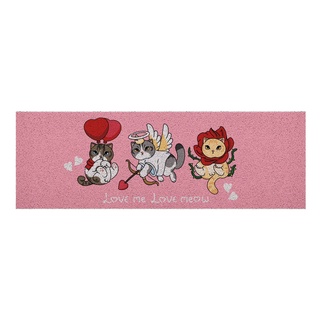 [MT04-00000035] พรมเช็ดเท้า พรมดักฝุ่น ลาย love meow ขนาด 40x120 (Valentine Collection)