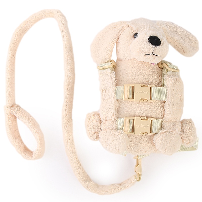 Berhapy- 2 in 1 White Dog Todddle Safety Harness Child Backpack ,Walking Leash Strap Anti-lost Safe Rope Walk Backpack