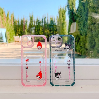 เคส Iphone 13 Pro Max 11 case IPhone 12 Pro X/Xs Xr 7p 8 Plus Kuromi Snoopy ผู้ถือบัตร IPhone กันกระแทก