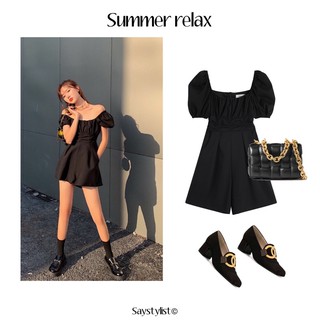 Saystylist | 7497# : Summer relax พร้อมส่ง จั๊มสูทขาสั้น