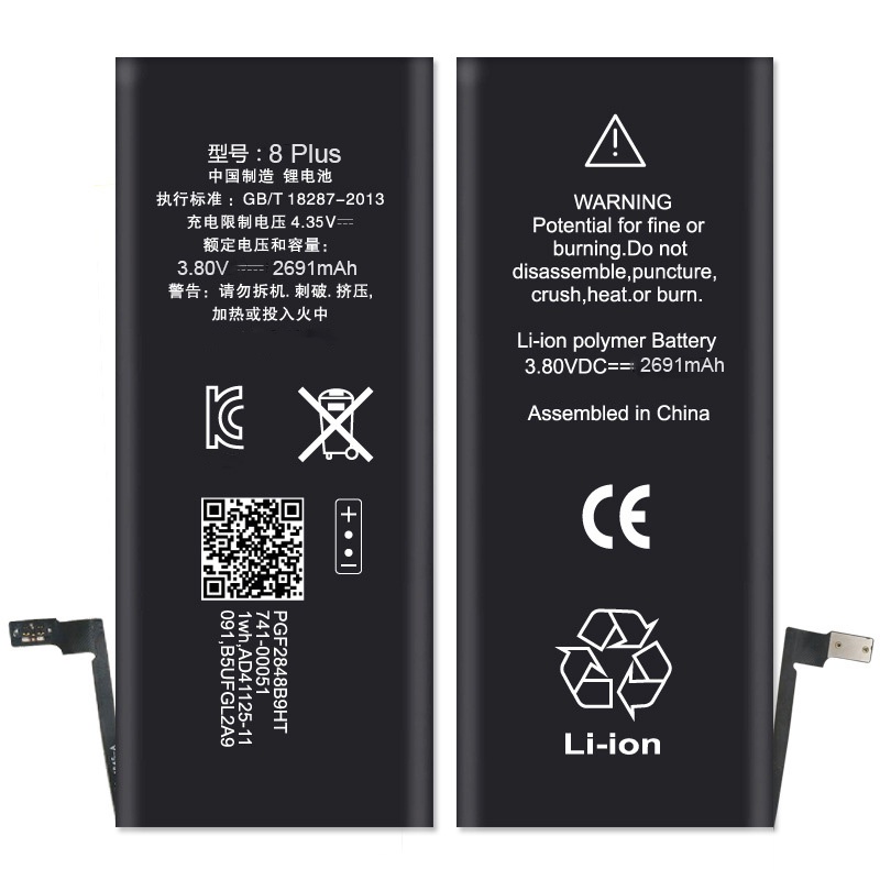 ISUNOO 2691mah Mobile Lithium Battery For Apple iPhone 8P 8 Plus Internal Replacement polymer Battery