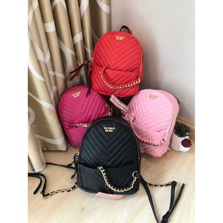 Victoria’s Secret Pebbled V-Quilt Small City Backpack Code:B9D020264 แบรนด์แท้ 100% งาน Outlet