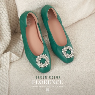 รองเท้าหนังแกะรุ่น Florence Green color (สีเขียว)