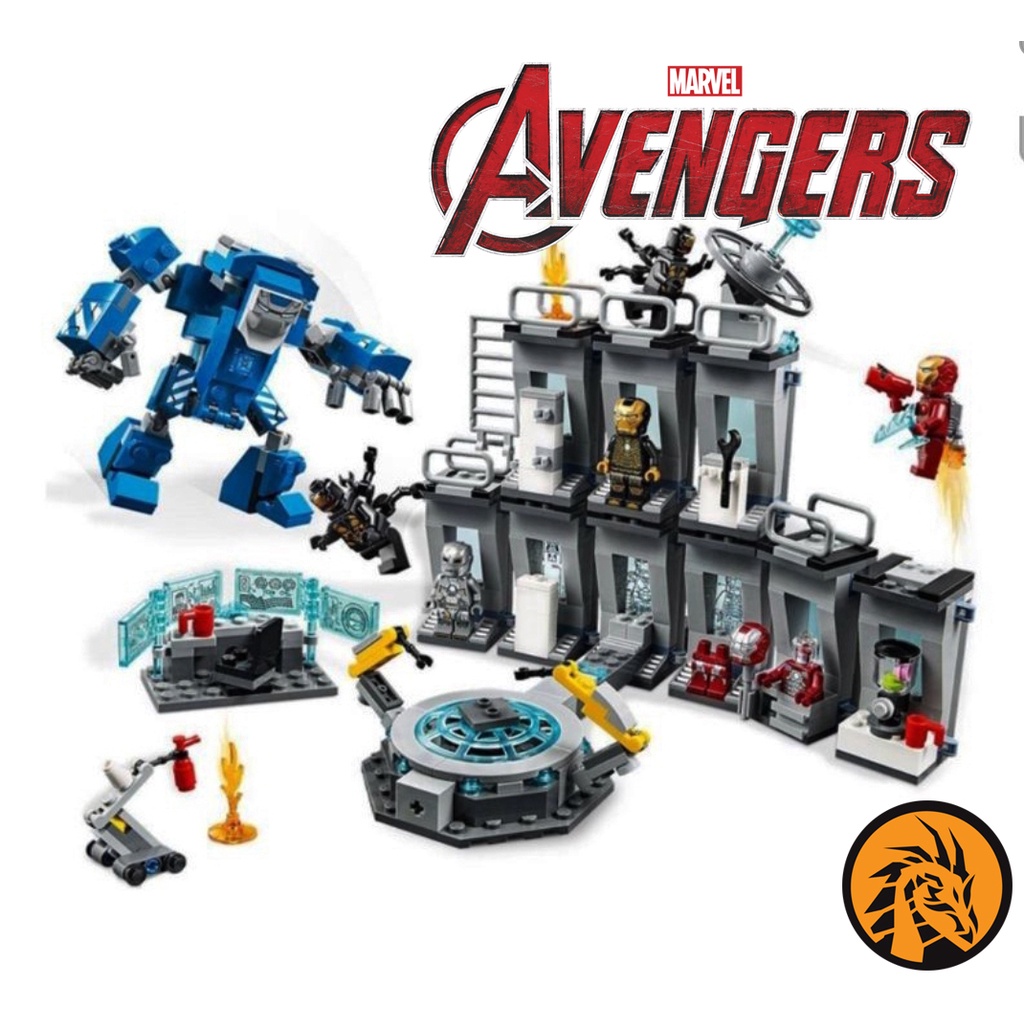🔥พร้อมส่ง ครบชุด 8 กล่อง🔥เลโก้ Lego ไอรอนแมน Ironman Stark Suit Lab MG-303 เกรดพรีเมี่ยม ต่อรวมกันเป็นห้องแล็บอลังการคับ