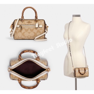 Coach 2300 Micro Rowan Crossbody Snakskin Women Handbag Sing Pillow กระเป๋าบอสตัน