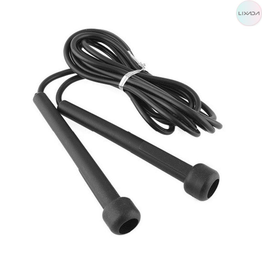 Black 2.7m Plastics Adjustable Handle Speed Skipping Jump Rope Boxing ...