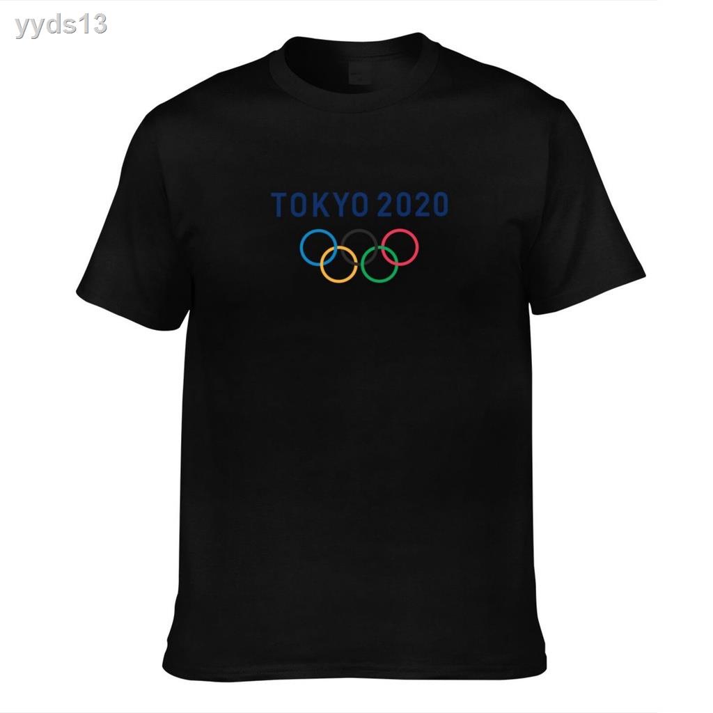 ☄❡◊โตเกียวโอลิมปิก เสื้อยืดลำลอง 2020 เสื้อยืดแขนสั้นคอกลมพิมพ์ลาย Tokyo Olympics 2021 แฟชั่นผู้ชาย Tokyo Olympics Popul