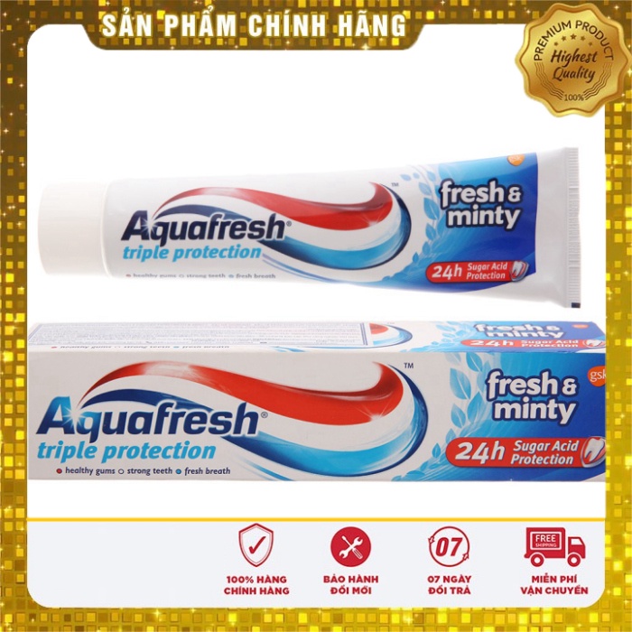 [ ของแท ้ ] ยาสีฟัน Aquafresh - Cool Mint 100ml วันที ่ ใหม ่