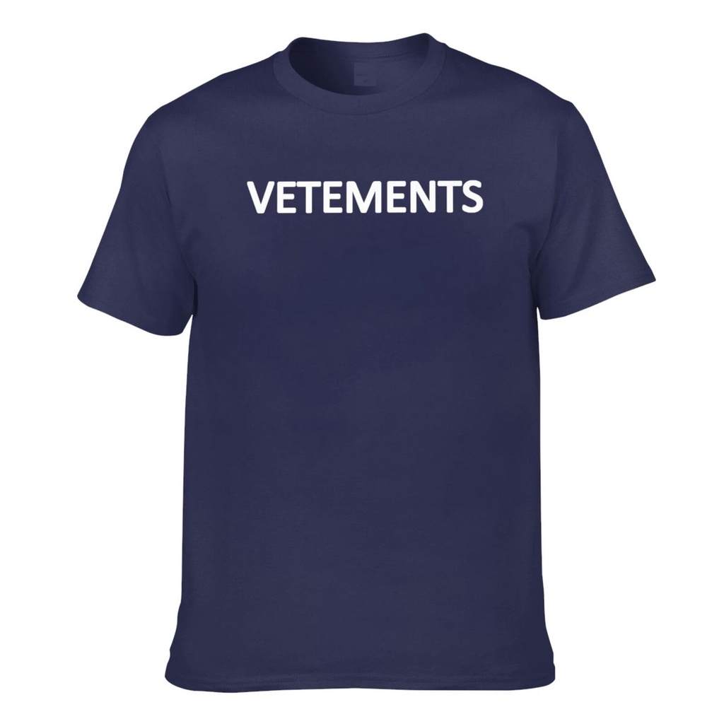 สติ๊กเกอร์ Vetements เสื้อยืดผ้าฝ้ายผู้ชาย