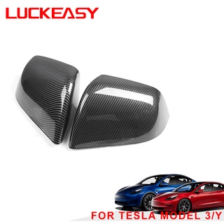 Tesla อุปกรณ์เสริมFor Tesla Model 3 Model Y Car Rearview Mirror Cover Auto Exterior Accessories ABS Door Side Rear View